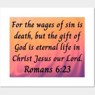 Bible Verse Romans 6:23 Posters and Art